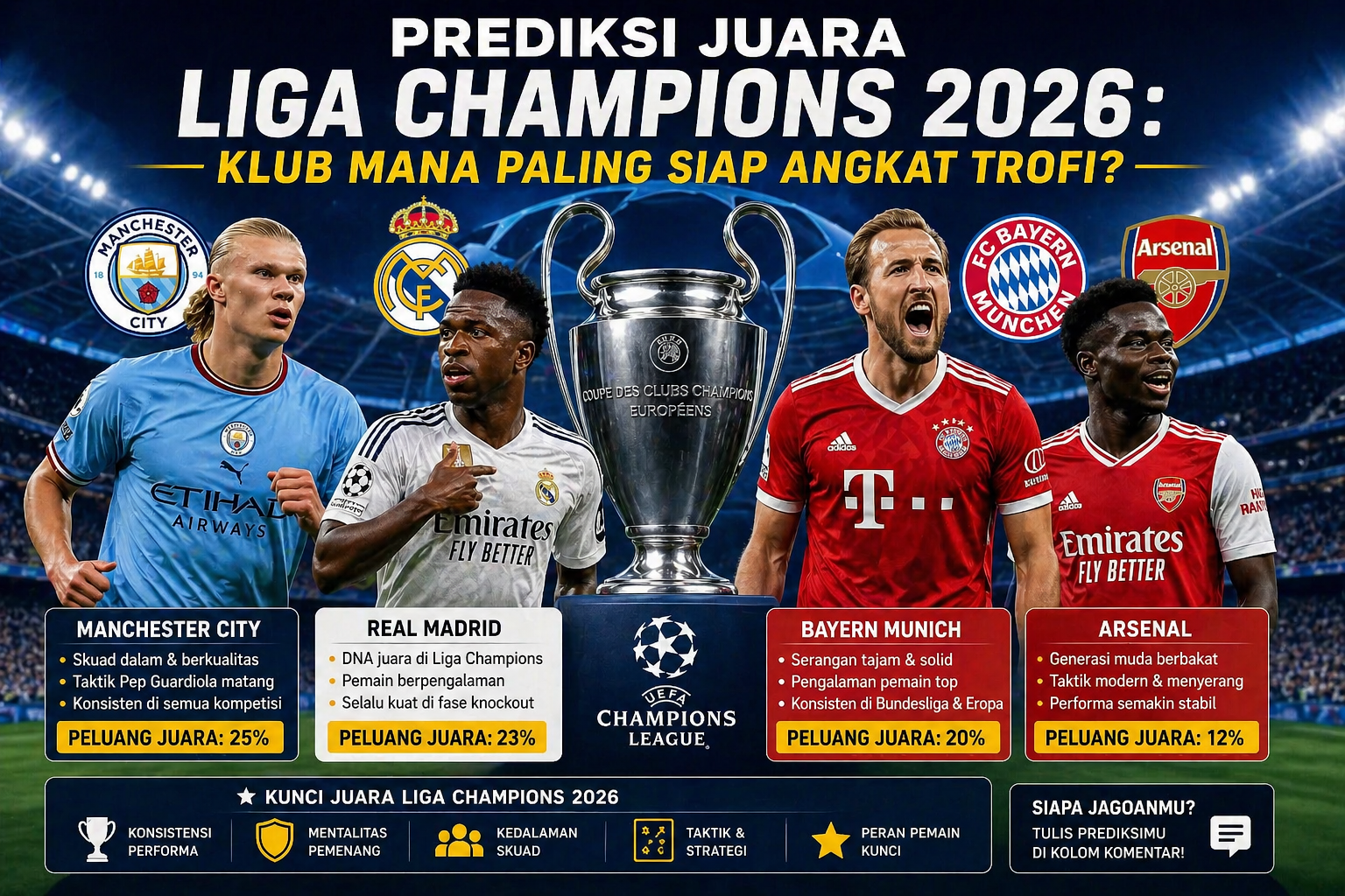 Prediksi juara Liga Champions 2026